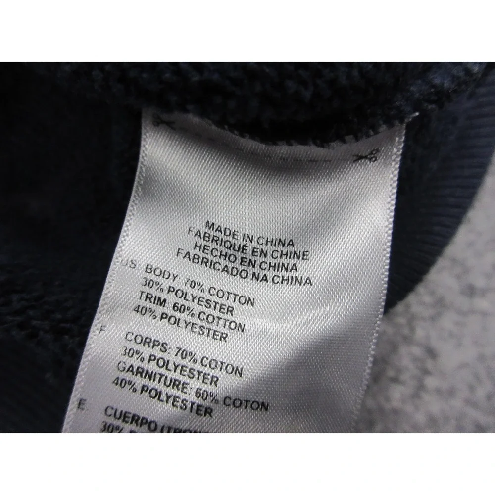 Adidas Sweatshirt Mens Large Blue 1/4 Zip Mock Neck Fleece Pullover Bleach Dye